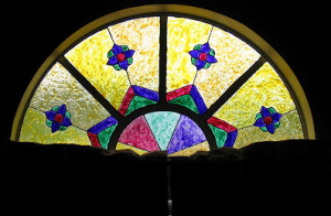 faux stained glass window