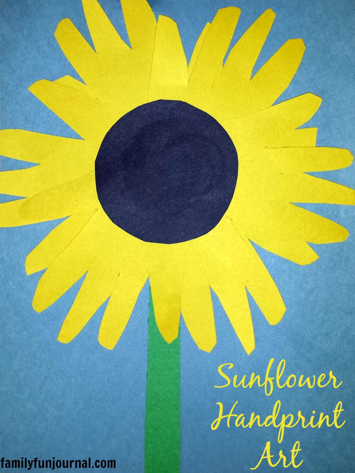 Sunflower Handprint Art Craft - Family Fun Journal